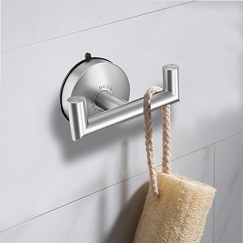 Uniqus Large Suction Cup Hooks For Shower Set Of 2 Brushed Nickel Towe —  CHIMIYA