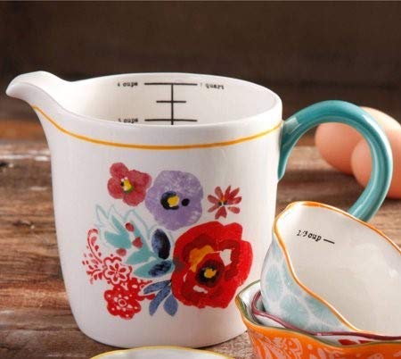 The Pioneer Woman Playful Posy Embossed Measuring Cups Stainless Steel