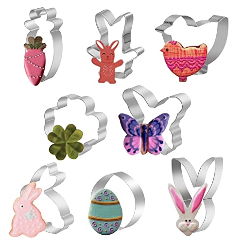 Spring Easter Cookie Cutters Set of 12, Stainless Steel Metal