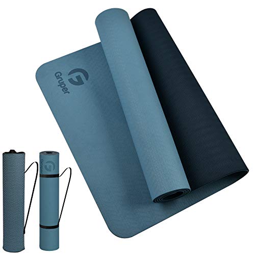 Mind Reader YOGAPVC-PUR All Purpose Extra Thick Yoga Fitness & Exercise  Mats with Carrying Strap, High Density Anti-Tear