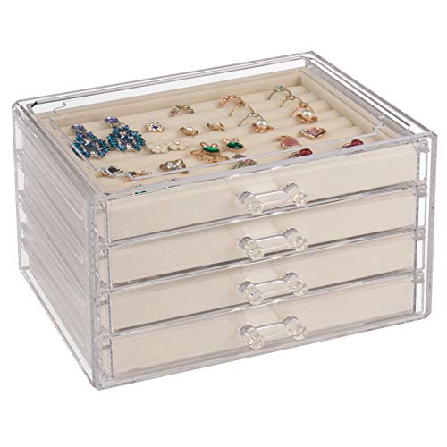 Huang Acrylic 3 Drawer Jewelry Box - Clear