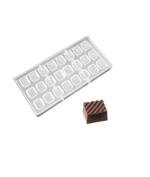 O'Creme Square Mini Brownie Silicone Mold for Chocolate Truffles, Ganache, Jelly, Candy, Pralines, and Caramels