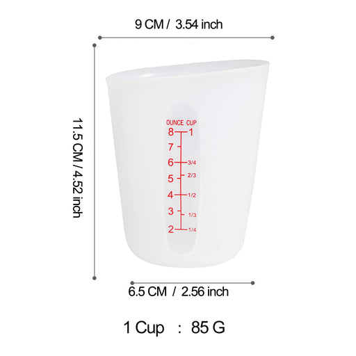 Restaurantware 8 oz Flexible Measuring Cup, 1 Heat-Resistant Rubber Measuring Cup-Microwave-Safe, Dishwasher-Safe, Translucent Silicone Soft