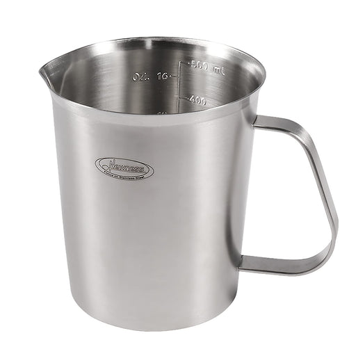 Consfly Stainless Steel Measuring Cup with Lid 2L 70 OZ, Large Mouth  Graduated Beakers Metal Pitcher with Marking and Handle