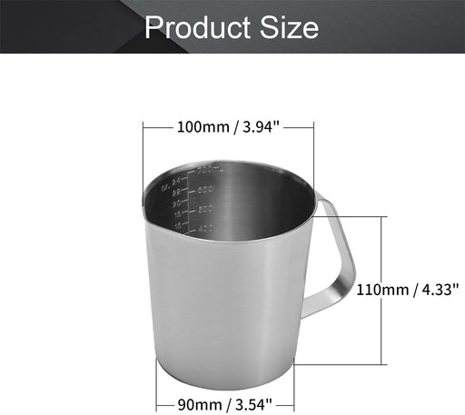  Consfly Stainless Steel Measuring Cup with Lid 2L 70 OZ, Large  Mouth Graduated Beakers Metal Pitcher with Marking and Handle: Home &  Kitchen