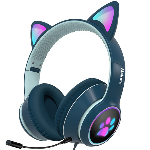 Mokata Gaming Bluetooth 5.0 Wireless Headphones Over Ear Cat