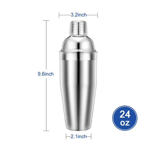 24Oz Vacuum Insulated Hybrid Cocktail Shaker - Premium 18/8 Stainless Steel  - Ma