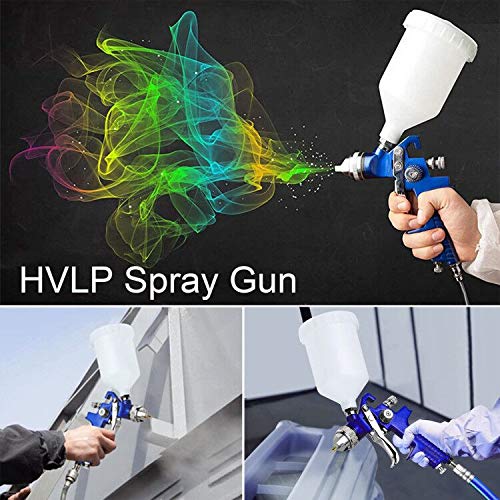 HVLP Spray Gun with Replaceable 1.4mm 1.7mm 2.0mm Nozzles Needle Cap  Automotive Air Paint Sprayer Gun Kit with 600cc Capacity Cup for Car