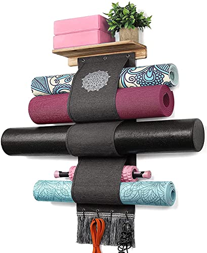 Yoga Mat Holder Wall Mount Home Gym Storage Rack - Fully