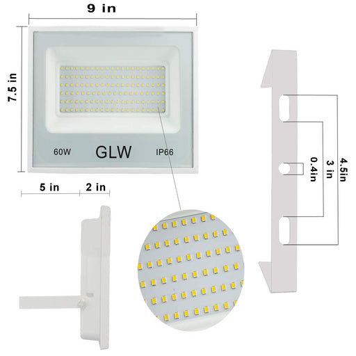 GLW® 10w 12v Ac or Dc Warm White Led Flood Light Waterproof Outdoor Lights  750lm 80w Halogen Bulb Equivalent Black Case
