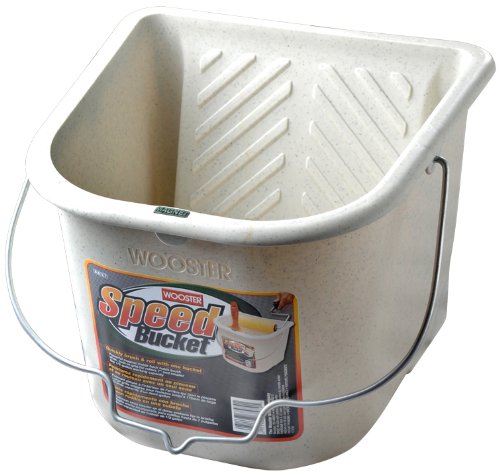 Housoutil White Plastic Bucket with Handle and Lid Small Paint