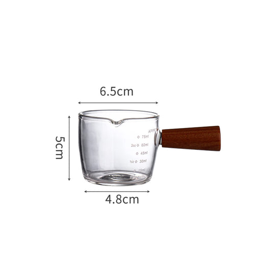 JOYMENTHERE Espresso Shot Glass 75ML Double Spout Mini Measuring