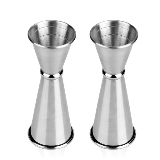 Zulay Kitchen Shot Measure Jigger For Bartending - Cocktail Jigger 18/8  Food-Grade Stainless Steel - Jigger 2 oz 1 oz Etched Markings - Cocktail