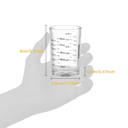 3 Ounc Shot Glass Measuring Cup Liquid Heavy High Espresso - Temu