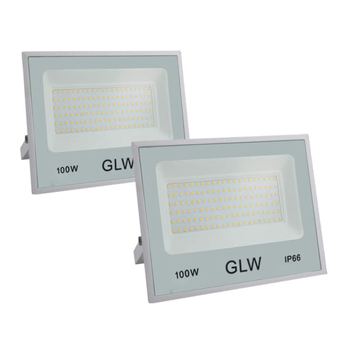 GLW® 10w 12v Ac or Dc Warm White Led Flood Light Waterproof Outdoor Lights  750lm 80w Halogen Bulb Equivalent Black Case