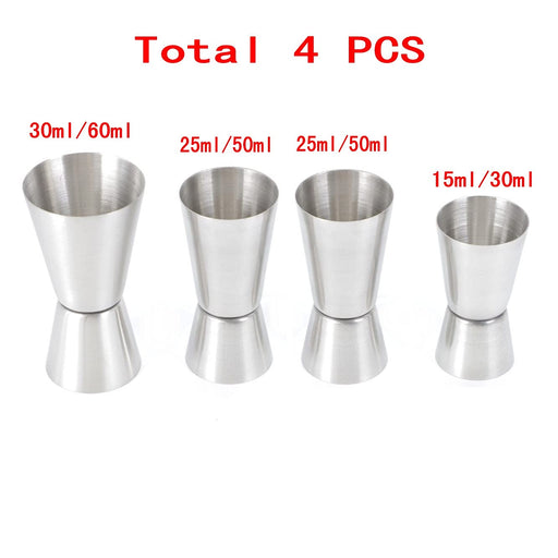 15/30ml or 25/50ml Stainless Steel Cocktail Shaker Measure Cup Dual Shot  Drink Spirit Measure Jigger Kitchen Gadgets Bar Accessories Bar Tools