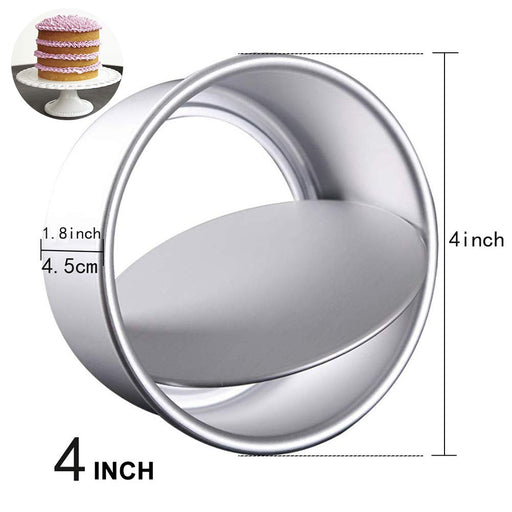 Lawei Round Cake Pan Set - 4 inch 6 inch 8 inch Cake Baking Pans with Removable Bottom, Silver