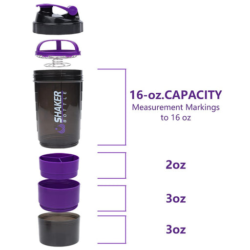 Protein Shaker Bottle,Wekity 12 oz Classic Leak Proof Double-layer