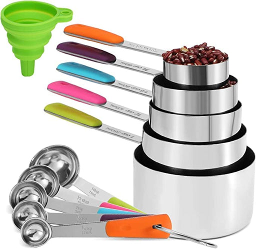 13 PC Measuring Cups Set and Measuring Spoon Set / Gunmetal Stainless —  CHIMIYA