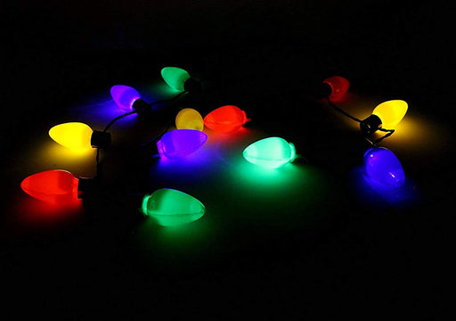 JOYIN 2 Pcs Christmas Lighted Necklace and Santa Hat Headband, Christmas  LED Necklace with 12 Bulbs and Xmas Headwear for Christmas and Holiday