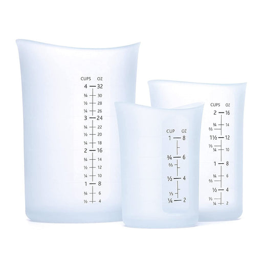 Tablecraft Flexible Measuring Cups, Silicone, Set of 3, Includes: 1, 2