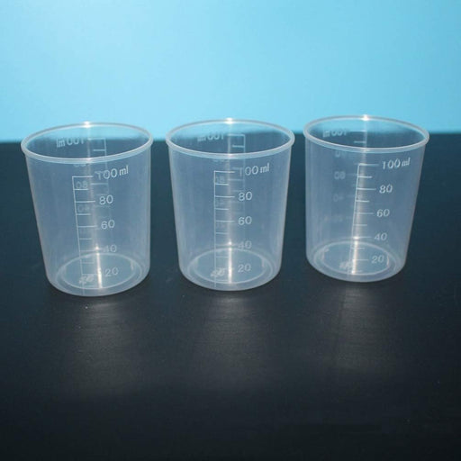 10Pcs 50ml Plastic Liquid Measuring Cups With Lid Laboratory Test  Calibration