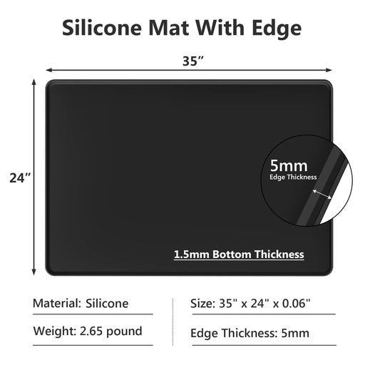 AECHY Silicone Mats for Kitchen Counter 47x23.6x0.08”, Largest Heat  Resistant Mat Shipped Rolled Up Kitchen Island Silicone Countertop  Protector Mat