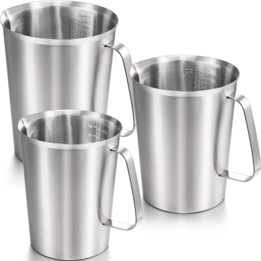 (Set of 2) 30 oz Stainless Steel Malt Cups by Tezzorio, Professional Blender Cups, Milkshake Cups, Cocktail Mixing Cups