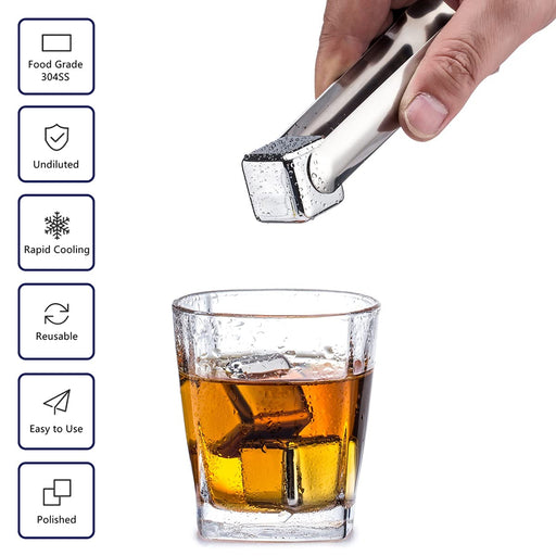  Surgical Grade Steel Whiskey Stones - BEST - Whiskey Rocks Ice  cubes - 100%: Home & Kitchen