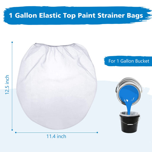 Boao Paint Strainer Bags White Fine Mesh Filters Bag Bucket Elastic Opening  Strainer Bags Hydroponic Paint Filter Bag for Paint Gardening (10 Pieces