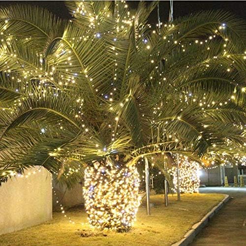 Tcamp 33ft 100LED Christmas Lights Outdoor Indoor, Battery Operated Christmas  Tree Lights with Remote Timer, 8