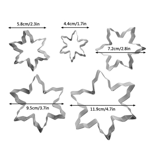 Pastry Tek Metal Poinsettia Snowflake Cookie Cutter with Handle 4.5 inch 1  count box