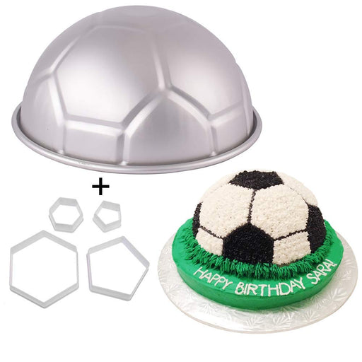 Mini Soccer Ball Cake Pan, Aluminum Cupcake Baking Pans Set of 6, Half —  CHIMIYA