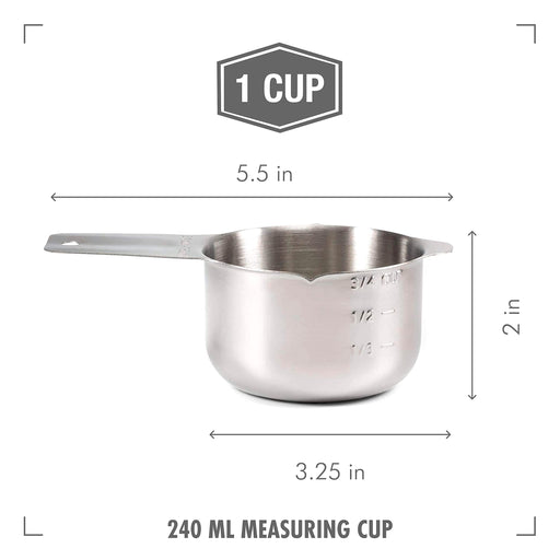 2lb Depot Measuring Cups, Premium 18/8 Stainless Steel, Stackable, Accurate Measuring Cup Design, 7 Piece Set