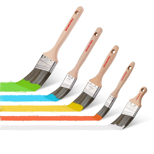 Bates Paint Brushes - 4 Pack, Wood Handle, Paint Brush, Paint Brushes Set,  Professional Wall Brush Set, House Paint Brush, Trim Paint Brush, Sash