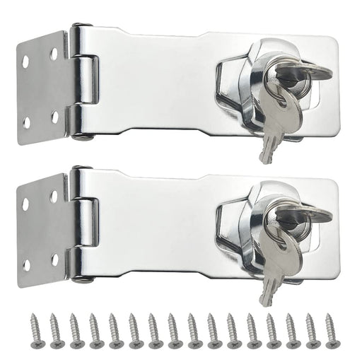 Jiozermi 2 Packs 3 Inch Hasp Locks with Keys, Stainless Steel Hasp