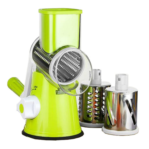 3 In 1 Multifunctional Vegetable Cutter & Slicers Hand Roller Type Square  Drum Vegetable Cutter With 3 Blades Removable Easy To Clean Home  Improvement Green 
