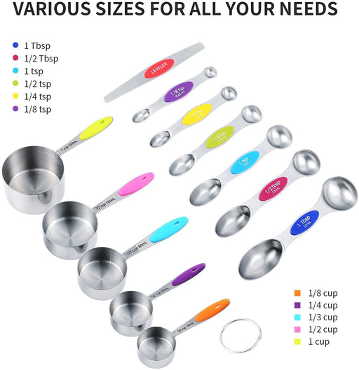  TILUCK Measuring Cups & Spoons Set, Stackable Cups and