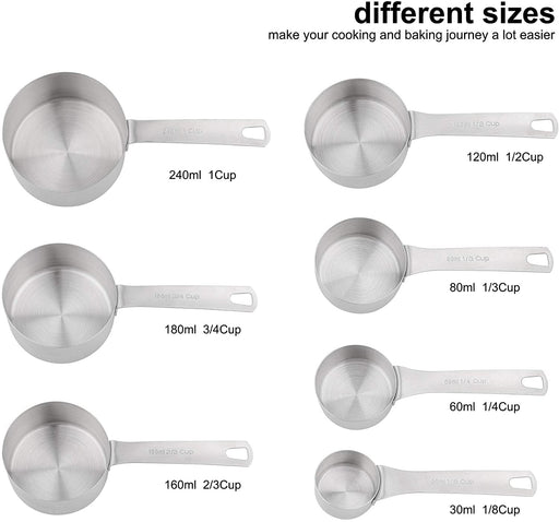 Kaluns Measuring Cups And Spoons Set, 16 Piece, Stainless Steel
