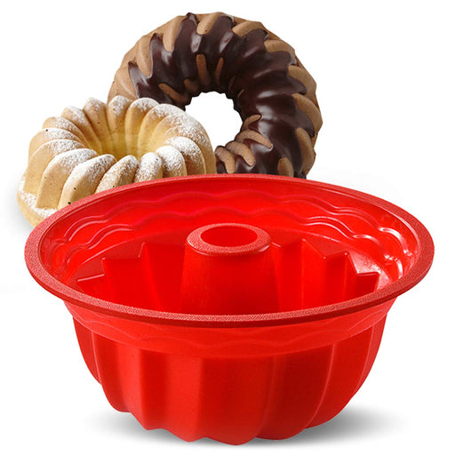 SILIVO 9 Inch Silicone Bunte Cake Pans - Set of 2 - 10 Cup