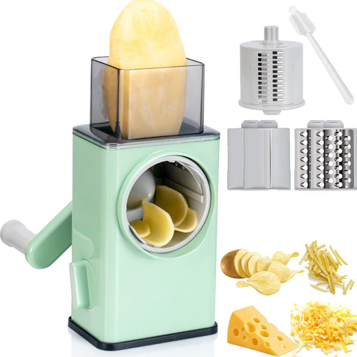 Kitchen Esthete Rotary Cheese Grater - Handheld Rotating Cheese