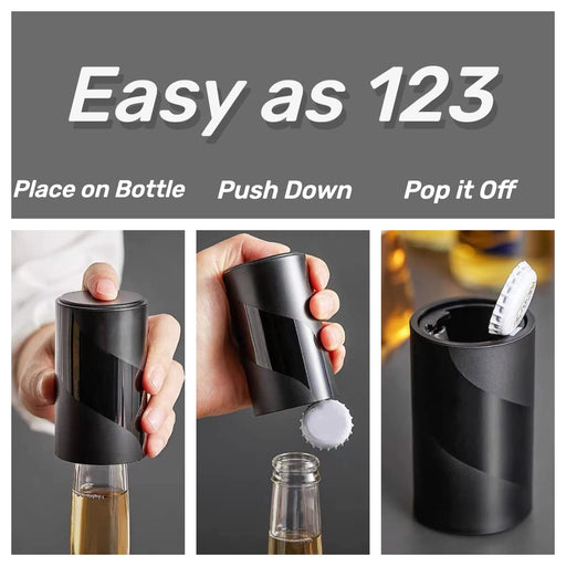 Jokari Magnetic Automatic One Handed Push Down Bottle Top Pop Opener for  Beer or Soda