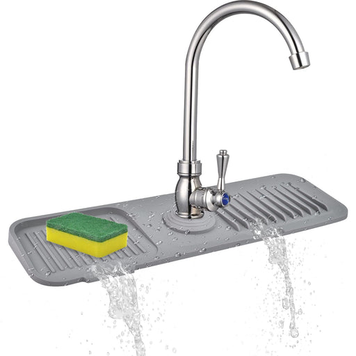 ZJZ 2pcs Kitchen Sink Splash Guard, Silicone Faucet Mat, Silicone