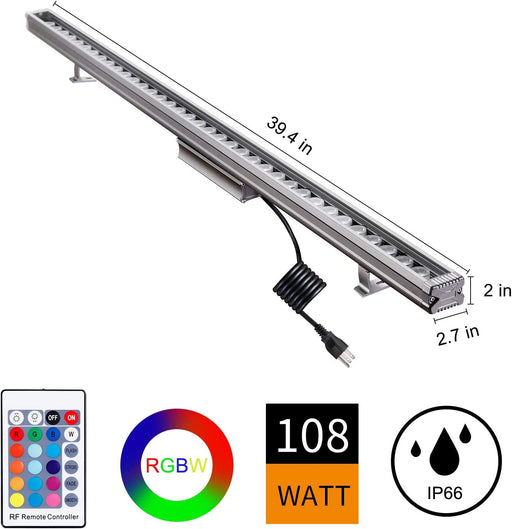 ATCD 144W LED Wall Washer Light with RF Remote RGBW+5000K Dimmable