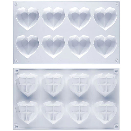 Fimary 3 Sizes Heart Silicone Molds for Chocolate Bombs, Diamond Heart  Shaped Cake Mold, Heart Candy Molds Silicone Mini (Large Medium Small Set)