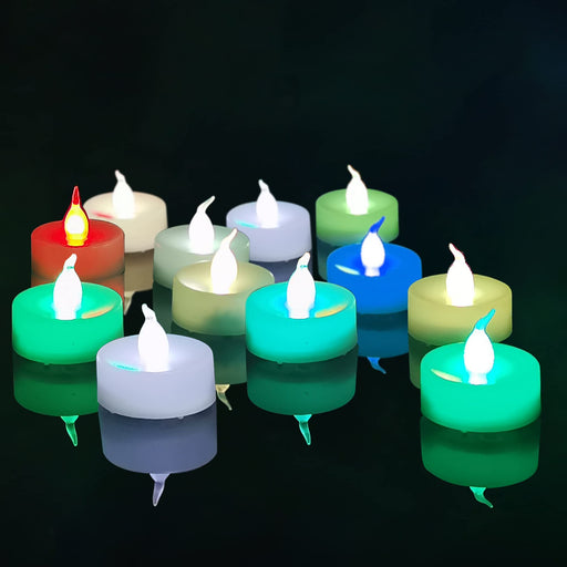 Color Changing Tea Lights Bulk Battery Operated Flameless Colored Teal —  CHIMIYA