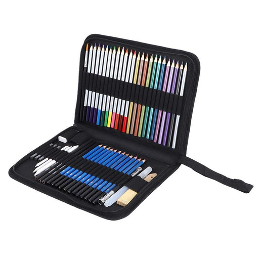 Shuttle Art 124 Pcs Drawing Kit, Professional Drawing Supplies with Sketch, Charcoal, Colored, Graphite, Pastel Pencils & Sticks, Complete Drawing