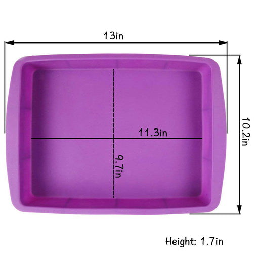 Lmaray 11 x 9.5 inch Purple Silicone Baking Pan, Safe, Durable, Easy Cleanup, Microwave and Oven Safe