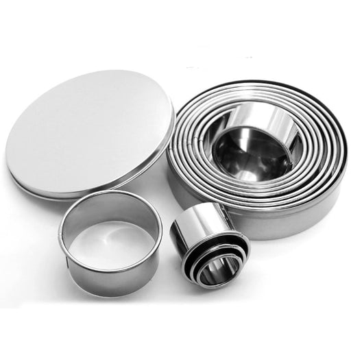 Goeielewe 5pcs Round Cake Rings Mold, 2-Inch Mini Cake & Pastry Ring, Stainless Steel Mousse Dessert Rings Set Cake Cookie Biscuit Cutter Muffin