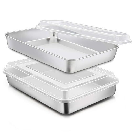 E-far 8 x 8-Inch Square Baking Pan with Lid, Stainless Steel Square Ca —  CHIMIYA